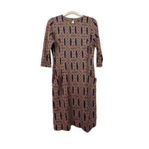 J. McLaughlin Navy and Tan Catalyst Dress Size Small